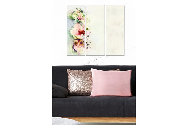 Tavla Floral 3-pack Flerfärgad - 20x50 cm - Inredning - Tavlor & konst - Canvastavlor