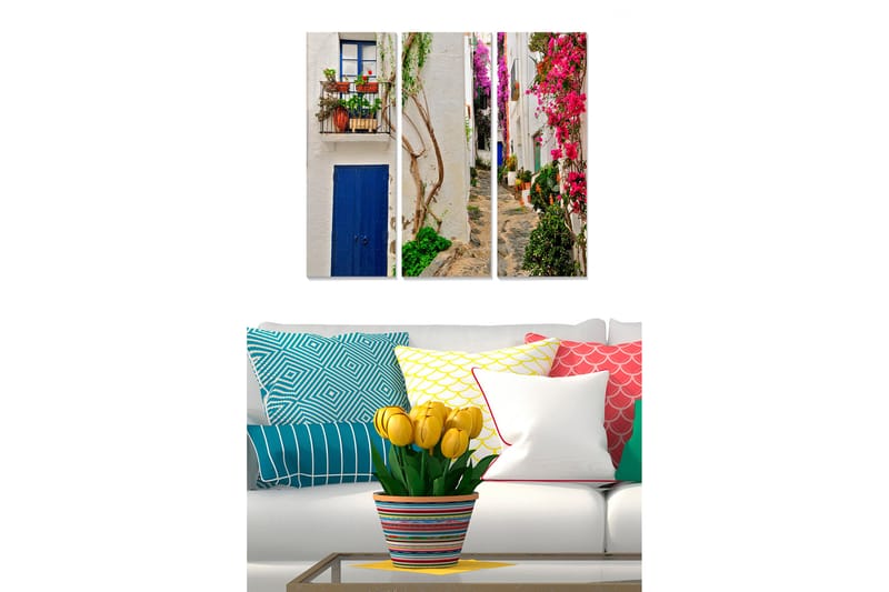 Tavla Floral 3-pack Flerfärgad - 20x50 cm - Canvastavlor