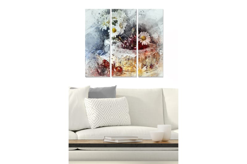 Tavla Floral 3-pack Flerfärgad - 20x50 cm - Canvastavlor