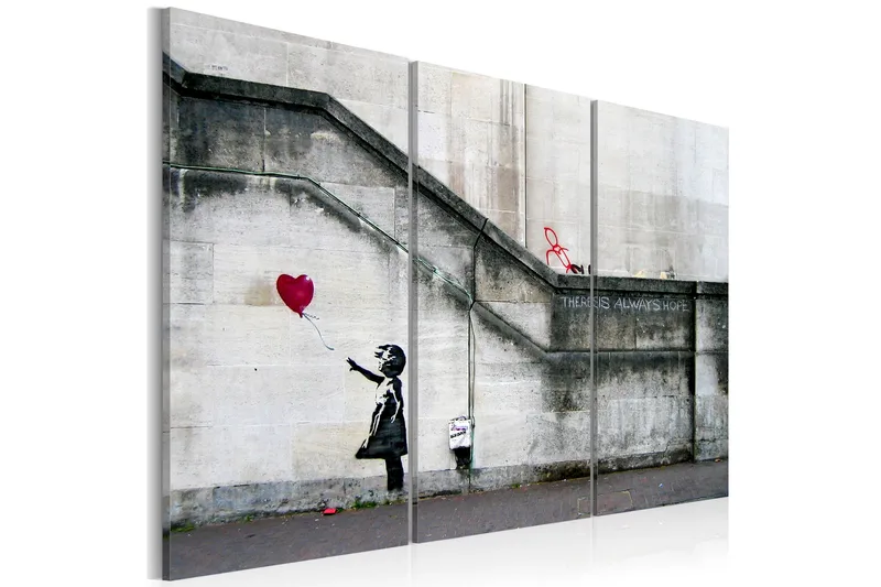 Tavla Girl With A Balloon By Banksy 120x80, Artgeist sp. z o. o.