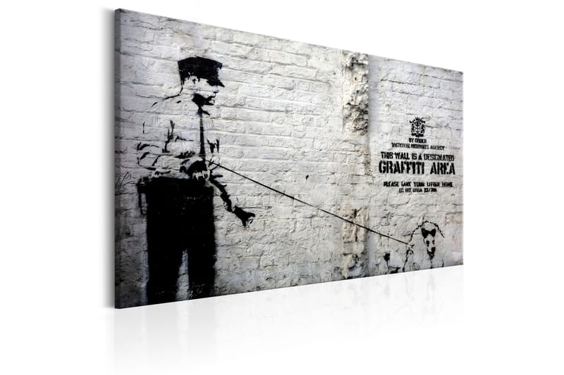 Tavla Graffiti Area (Police and a Dog) by Banksy 120x80 - Artgeist sp. z o. o. - Inredning - Tavlor & konst - Canvastavlor