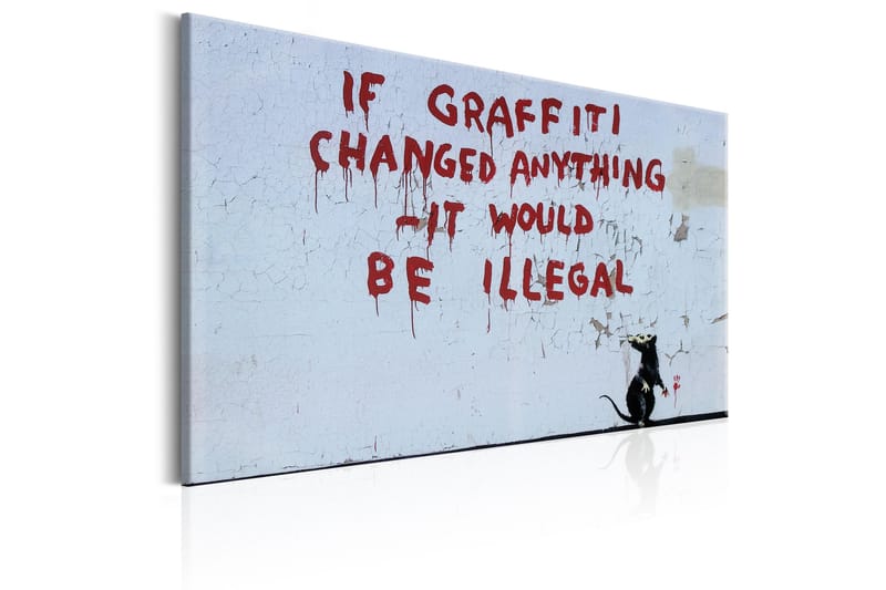 Tavla If Graffiti Changed Anything by Banksy 60x40 - Artgeist sp. z o. o. - Canvastavlor