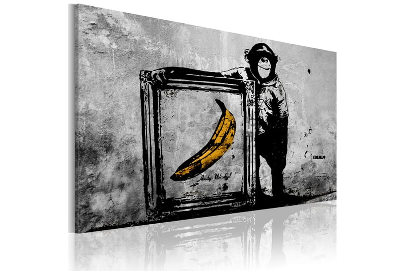 Tavla Inspired by Banksy black and white 120x80 - Artgeist sp. z o. o. - Canvastavlor