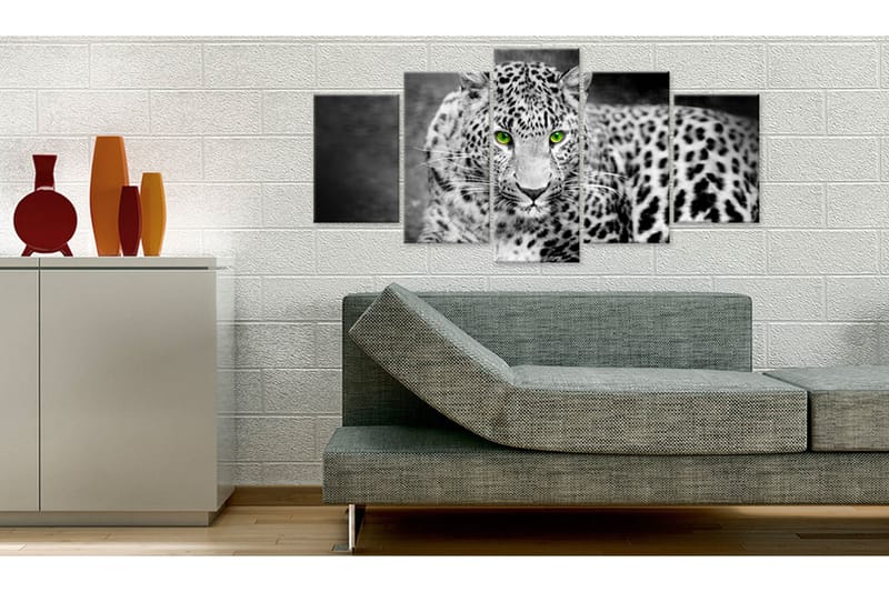 Tavla Leopard Black&White 200x100 - Artgeist sp. z o. o. - Inredning - Tavlor & konst - Canvastavlor