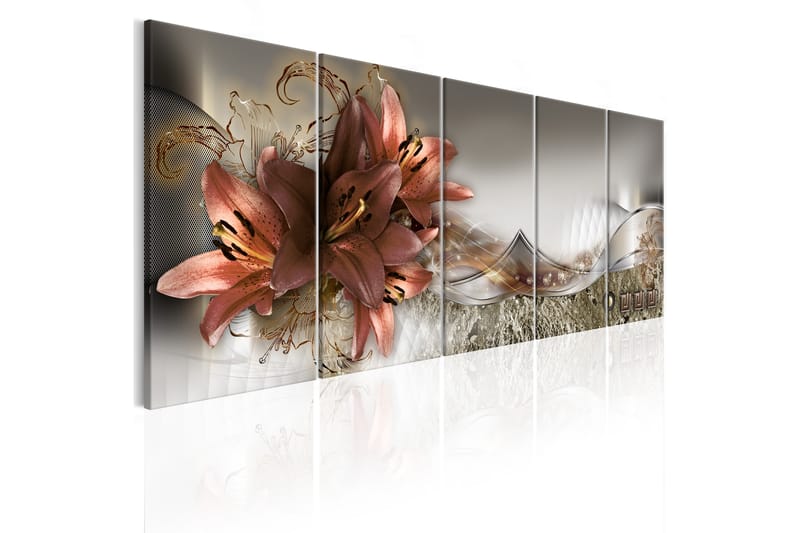 Tavla Lilies And Abstraction 225x90 - Artgeist sp. z o. o. - Canvastavlor