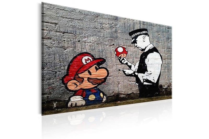 Tavla Mario and Cop by Banksy 120x80 - Artgeist sp. z o. o. - Canvastavlor
