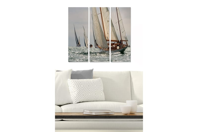 Tavla Nautical 3-pack Flerfärgad - 20x50 cm - Inredning - Tavlor & konst - Canvastavlor