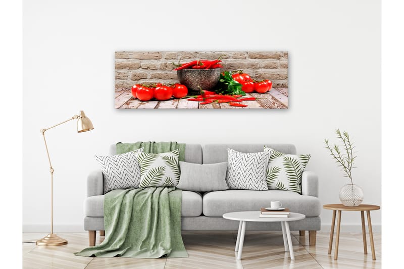 Tavla Red Vegetables (1 Part) Brick Narrow 150x50 - Artgeist sp. z o. o. - Canvastavlor