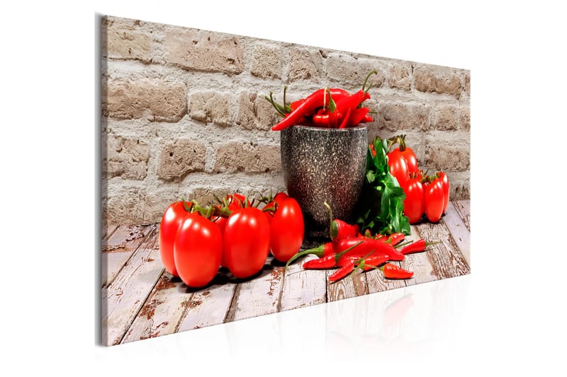 Tavla Red Vegetables (1 Part) Brick Narrow 120x40 - Artgeist sp. z o. o. - Canvastavlor