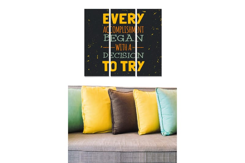 Tavla Sayings 3-pack Flerfärgad - 20x50 cm - Inredning - Tavlor & konst - Canvastavlor