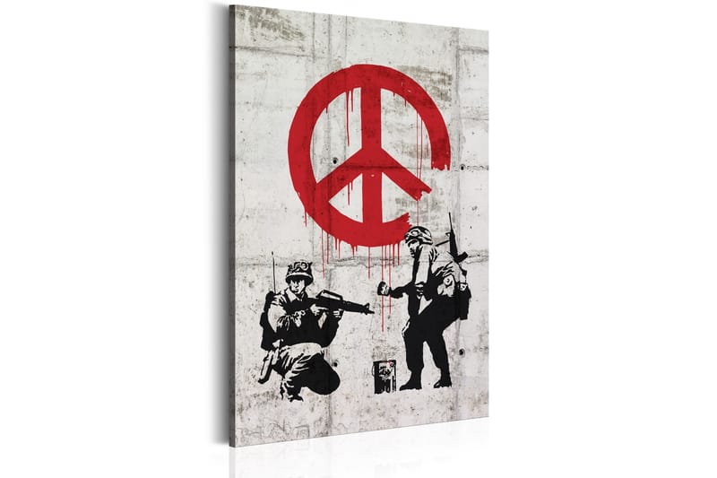 Tavla Soldiers Painting Peace by Banksy 80x120 - Artgeist sp. z o. o. - Canvastavlor