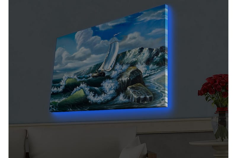 Väggdekor LED-belysning Canvas Målning - Canvastavlor