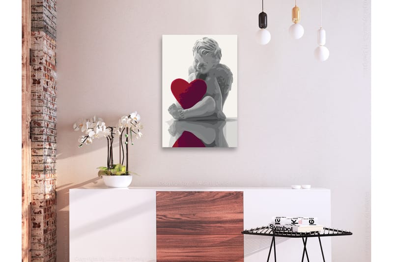 Gör-det-själv Målningar Angel Red Heart 40x60 cm - Artgeist sp. z o. o. - Gör det själv tavla