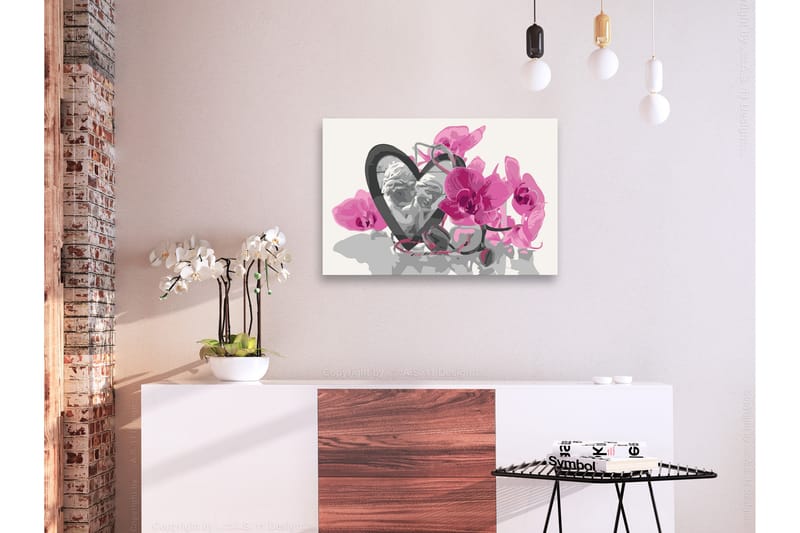 Gör-det-själv Målningar Angels Heart & Orchid 60x40 cm - Artgeist sp. z o. o. - Gör det själv tavla