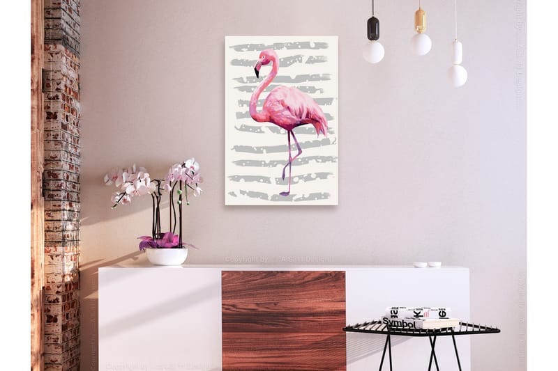 Gör-det-själv Målningar Beautiful Flamingo 40x60 cm - Artgeist sp. z o. o. - Gör det själv tavla