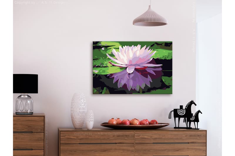 Gör-det-själv Målningar Water Lily 60x40 cm - Artgeist sp. z o. o. - Gör det själv tavla