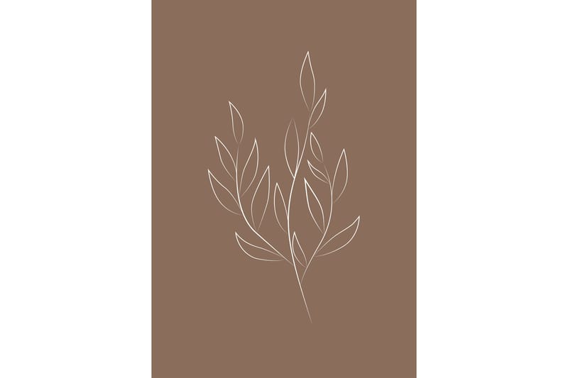 Poster Drawed leaf 70x100 cm - Brun - Posters & prints