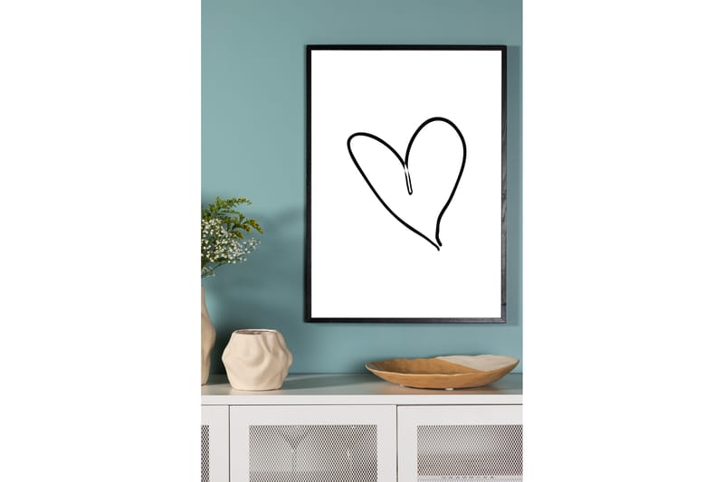 Poster Heart 30x40 cm - Svart/Vit - Inredning - Tavlor & konst - Posters & prints