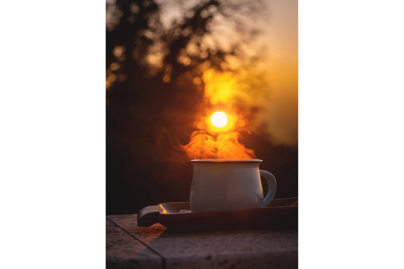 Poster Morning coffee 50x70 cm - Orange/Svart - Posters & prints