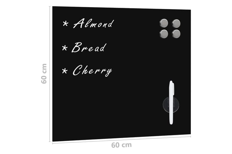Magnetisk glastavla 60x60 cm - Svart - Whiteboard & glastavla