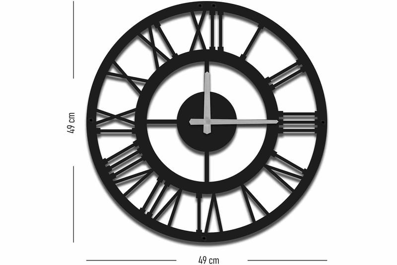 Shentala Väggklocka 49x49 cm - Metall/Svart - Väggklocka & väggur