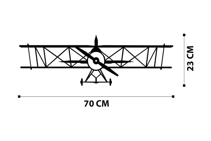 Airplanemetal Decor Väggdekor - Svart - Plåtskyltar