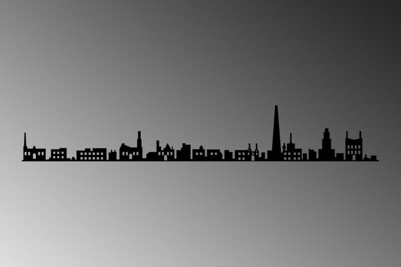 Antwerp Skyline Väggdekor - Svart - Plåtskyltar