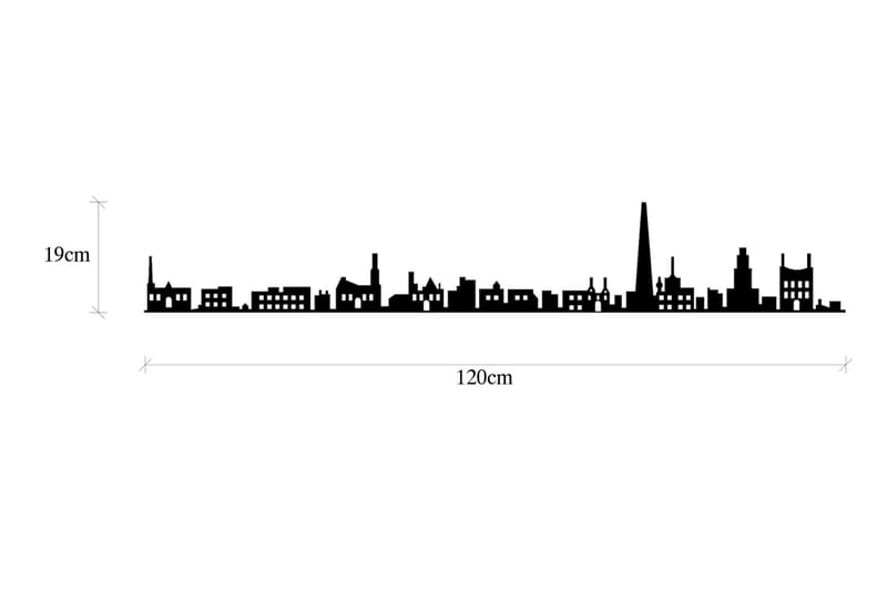 Antwerp Skyline Väggdekor - Svart - Plåtskyltar