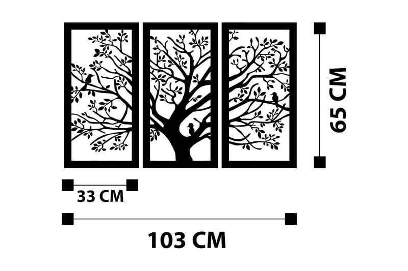 Arbol Väggdekor - Svart - Plåtskyltar