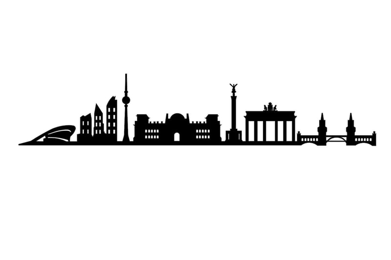 Berlin Skyline Väggdekor - Svart - Plåtskyltar