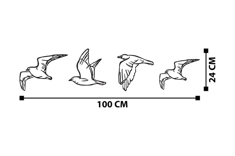 Birds Väggdekor - Svart - Plåtskyltar