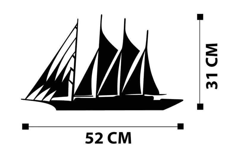 Boat Väggdekor - Svart - Plåtskyltar