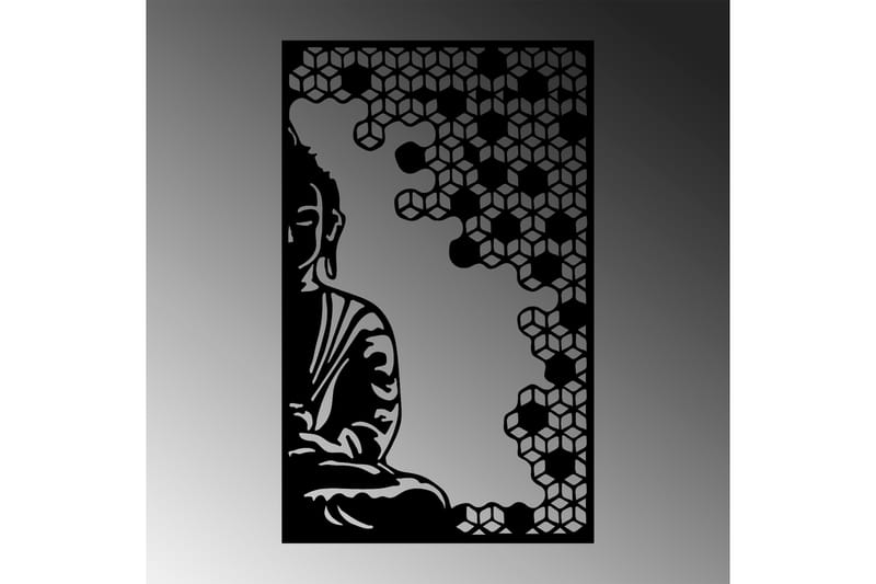 Buddha And Peace Väggdekor - Svart - Plåtskyltar