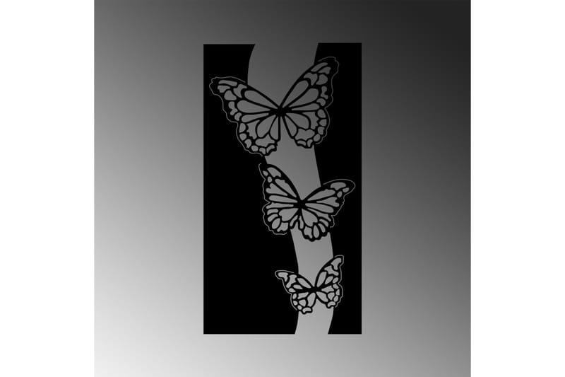 Butterfly 5 Väggdekor - Svart - Plåtskyltar