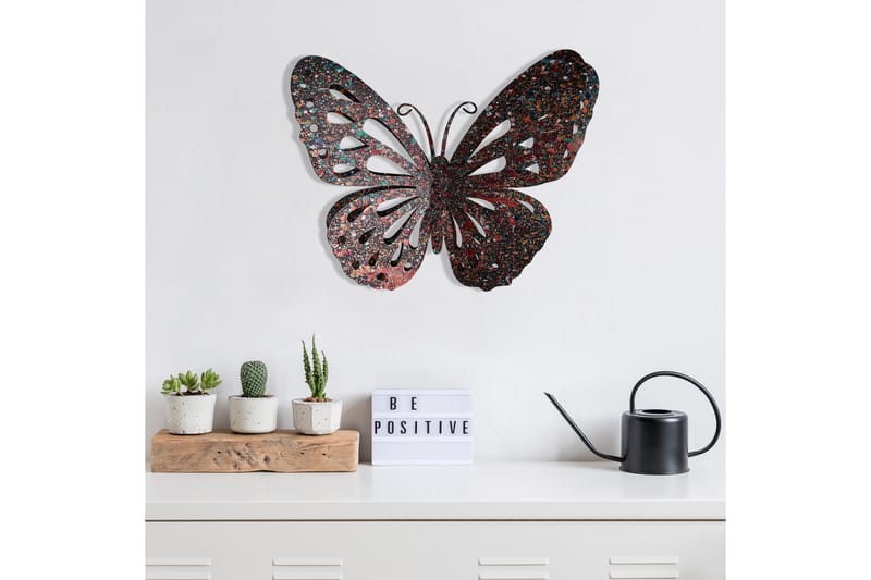Butterfly Väggdekor - Flerfärgad - Plåtskyltar