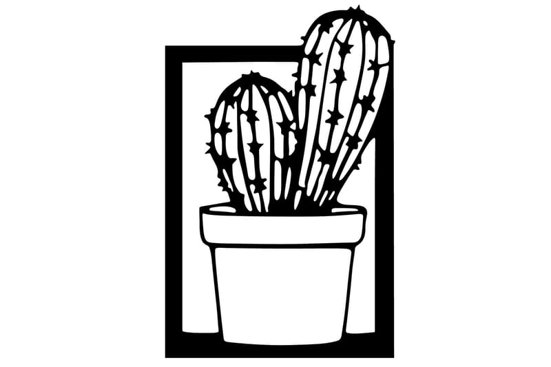 Cactus Väggdekor - Svart - Plåtskyltar