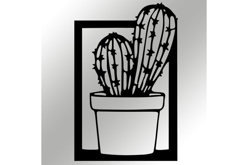 Cactus Väggdekor - Svart - Plåtskyltar