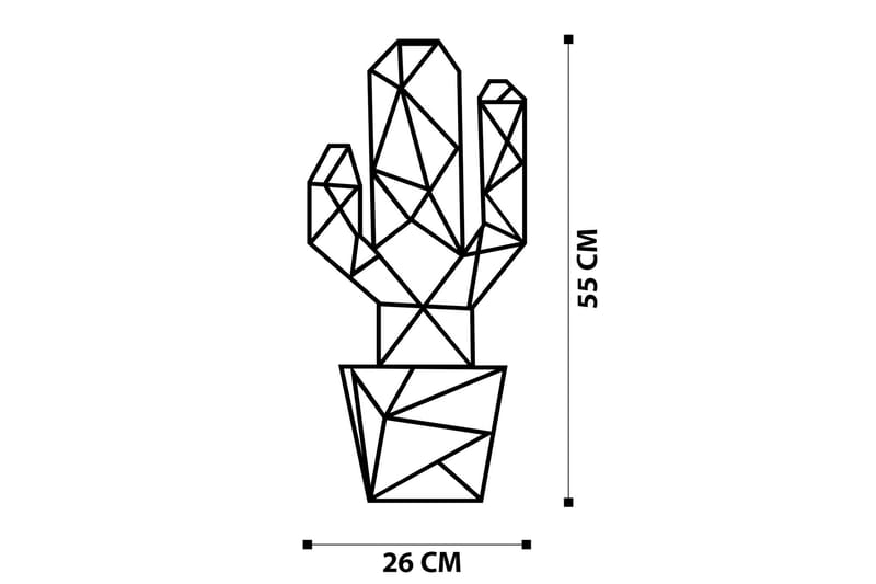 Cactus Väggdekor - Svart - Plåtskyltar