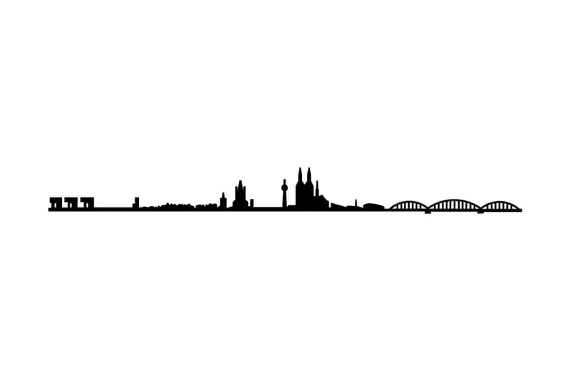 Cologne Skyline Väggdekor - Svart - Plåtskyltar