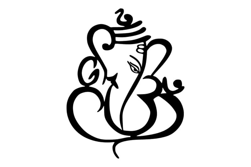 Ganesha Väggdekor - Svart - Plåtskyltar