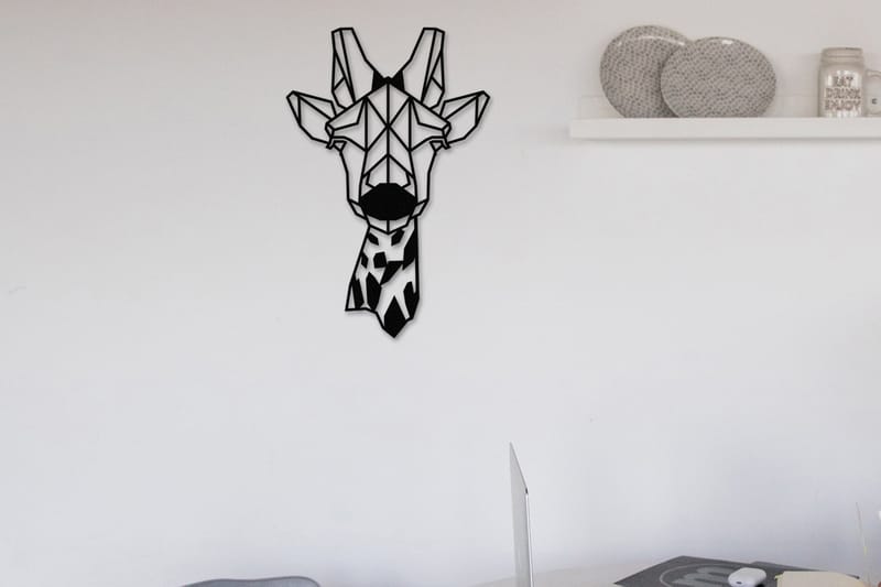 Giraffe Metal Decor Väggdekor - Svart - Plåtskyltar