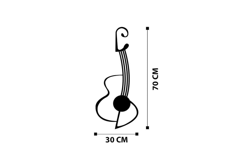 Guitar Väggdekor - Svart - Plåtskyltar