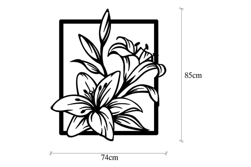 Lily Väggdekor - Svart - Plåtskyltar