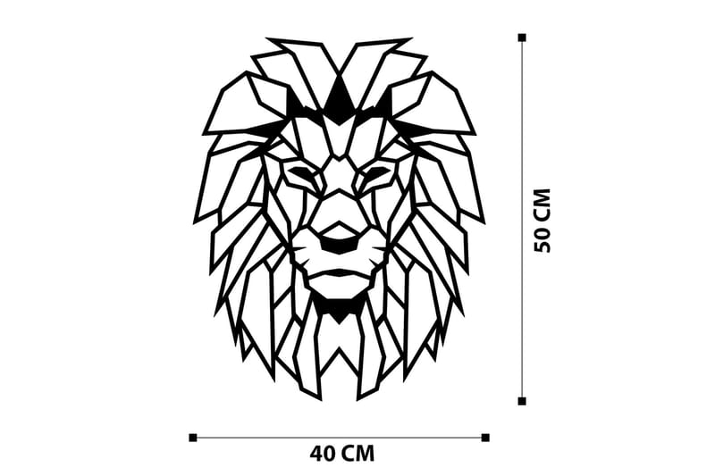 Lion Väggdekor - Svart - Plåtskyltar