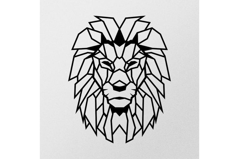 Lion Väggdekor - Svart - Plåtskyltar