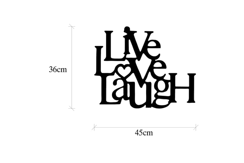 Live-Love-Laugh Väggdekor - Svart - Plåtskyltar