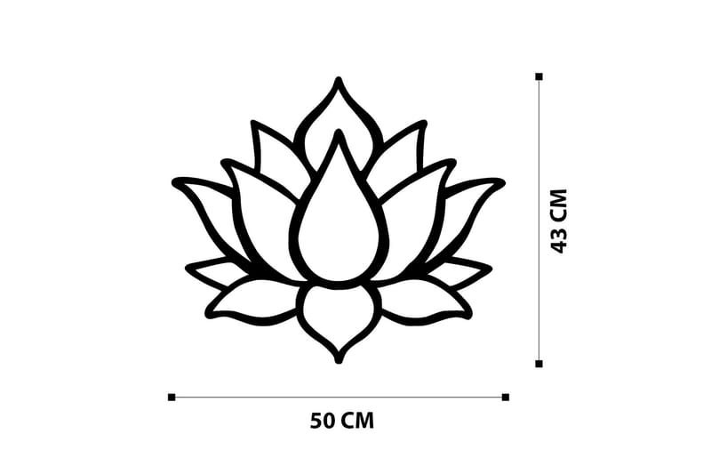Lotus Flower 1 Väggdekor - Svart - Plåtskyltar