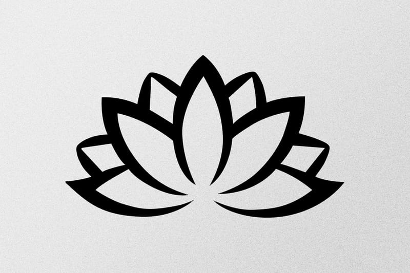 Lotus Flower 2 Väggdekor - Svart - Plåtskyltar