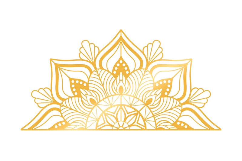 Mandalas 1 Väggdekor - Guld - Plåtskyltar