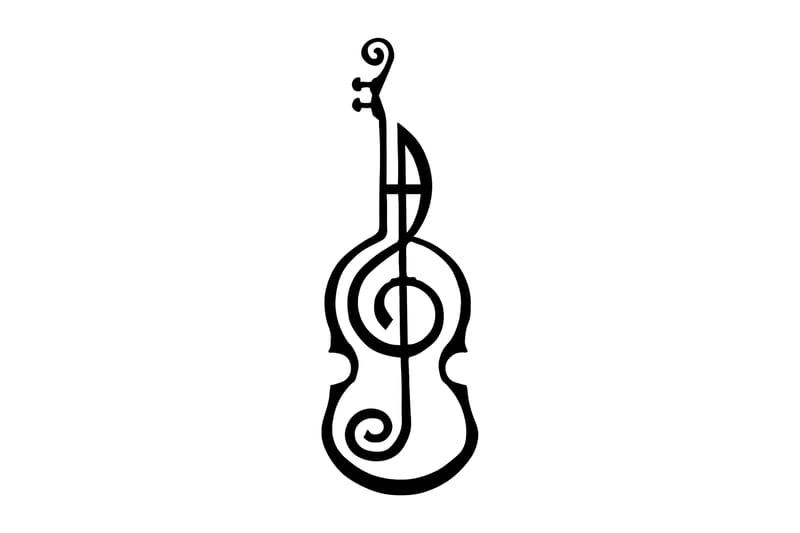 Melody Violin Väggdekor - Svart - Plåtskyltar